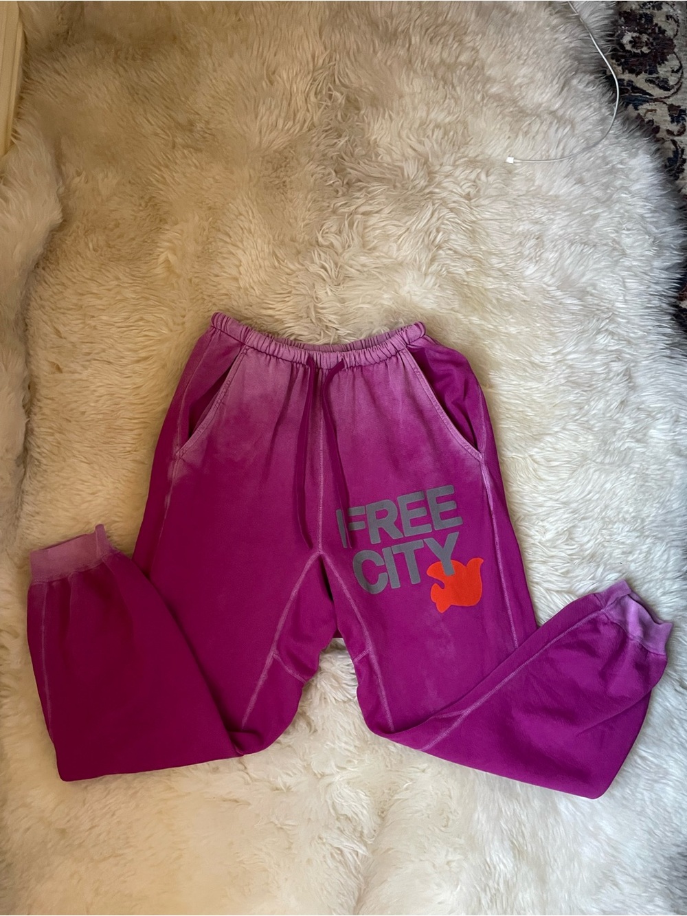 Sold out | rare Freecity sunfades pocket pink sweatpants